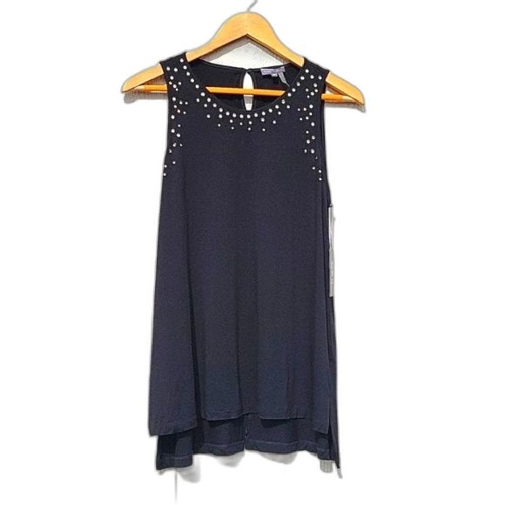 VINCE CAMUTO Black Dressy Embellished Sleeveless Tank Top size M